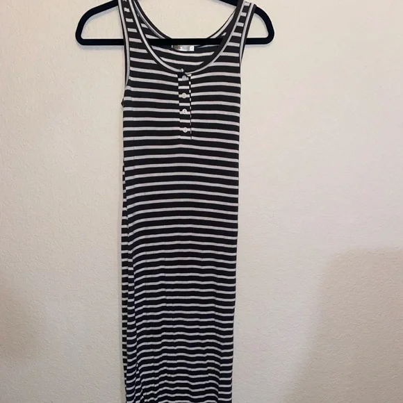 Heart & hips small striped Macy stretch tank green white dress - Picture 1 of 12